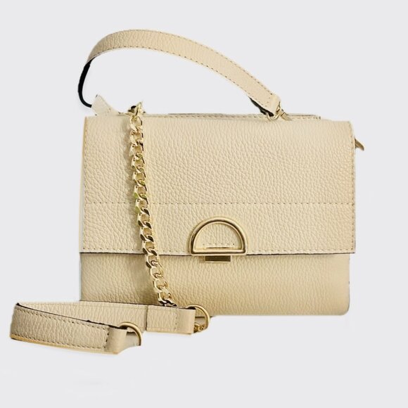 Isadora Itallian Handmade Handbags - Luxury Italian Leather Handmade Crossbody Handbag Isadora #3518 Color Latte NWT